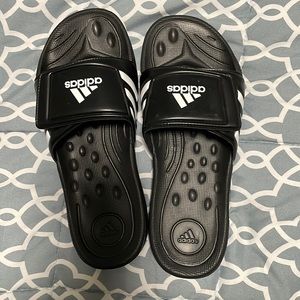 NEW, never worn Addidas slip on adjustable strap shoes